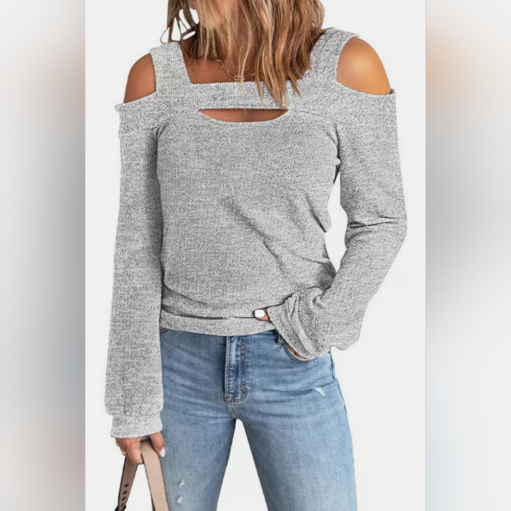 Full Size Cutout Cold Shoulder Blouse. A Just Jen Fav!!